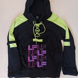 Vtg LF Brand Neon Y2K Hooded Sweatshirt